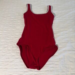 Red marieke yumiko with white velvet trim